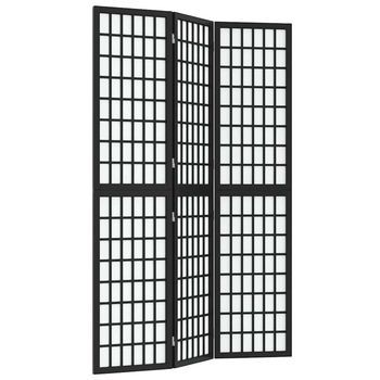 Biombo Plegable Con 3 Paneles Estilo Japonés Negro 120x170 Cm Vidaxl