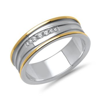 Vivo ladies anillo plata parcialmente dorado circonita