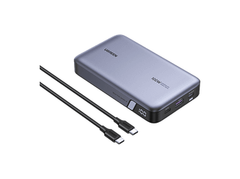 Batería externa - Ugreen UGR25188, Universal, 100W, 2000 mAh, 2x USB-C, 1x USB-A, Recarga Rápida, Gris