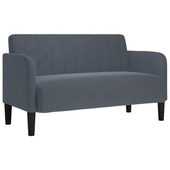 Sofá Loveseat Gris Oscuro 109 Cm Terciopelo Vidaxl