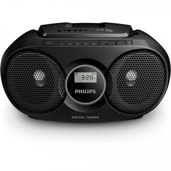 Radio CD Philips AZ215S/12 Boombox 3W RMS CD Radio FM AUX Portátil Negra