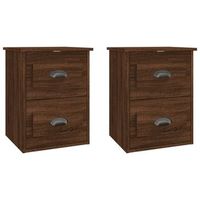 pack 2 uds mesita de noche  mesa auxiliar  mesilla de pared marron robe 415x36x53cm