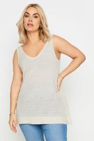 yours top sin mangas de punto marfil mujer curvy y tallas grandes yours