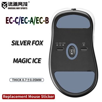 Patas de Ratón UnusualWaySports para Benq Zowie EC1 EC2 EC3 ECA ECB ECC, Superficie Curvada de PTFE, Anti-colapso, Magic Ice Fox
