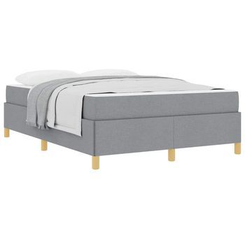 Cama Tipo Box Spring Gris Claro Y Blanco Y Gris Claro