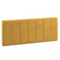 cabecero tapizado creta 160x60 cm color mostaza acolchado con espuma bordado vertical 8 cm de grosor incluye herrajes para colgar