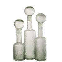 botella decorativa de vidrio verde  125 x 125 x 56 cm