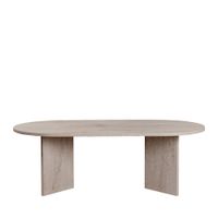 mesa de centro ovalada efecto travertino 119x60 cm - beige