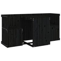 juego de balcon 2 plazas madera maciza de pino negro
