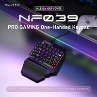 teclado para juegos con cable de una sola mano modelo ajazz nf039 con diseno de 39 teclas iluminacion mixta y teclado mini para deportes electronicos