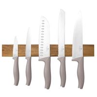 berlinger haus juego de cuchillos 6 piezas con soporte magnetico de madera de acacia acero inoxidable mango ergonomico cuchillo chef pan santoku utilidad pelador taupe mate