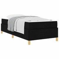 cama tipo box spring negro y blanco y negro 100 x 200 cm tela