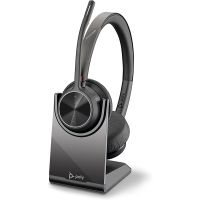 poly voyager 4320 uc auriculares inalambricos con base de carga negros