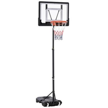HOMCOM Canasta de Baloncesto para Exterior con Altura Ajustable 206-260 cm Negro