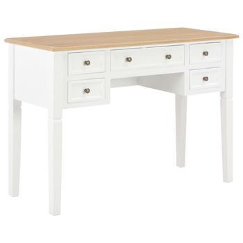 Escritorio De Madera Blanco 109,5x45x77,5 Cm Vidaxl