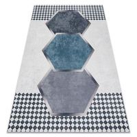 alfombra lavable andre 1168 diamantes geometrico antideslizante - bl 80x150 cm