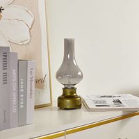 lampara de mesa led de vidrio verde