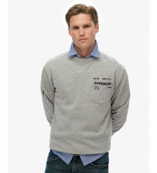 Superdry para hombre. M2014294A Sudadera Utility Loose gris (XL), Casual, Algodón