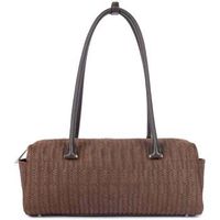 lancaster bolso de mano bolso rectangular tresse cube marron para mujer