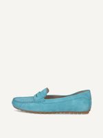 caprice moccasin blue made of leather without heel size 36