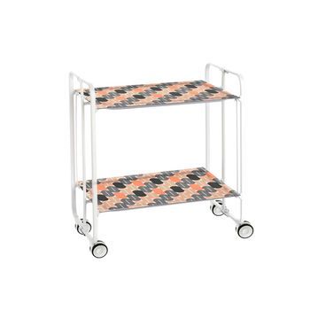 Carrito Auxiliar Plegable Bauhaus Con Ruedas - Armazón Metálico Blanco, 2 Niveles Y 4 Posiciones Ajustables,,87
