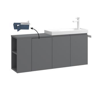 Mueble Para Lavabo  - 110 X 22 X 45 Cm - Gris Mate