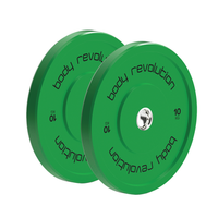 juego de 2 discos bumper olimpicos de 10 kg body revolution  r verde