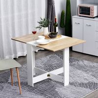 mesa de comedor plegable de melamina de madera homcom 103x76x735 cm