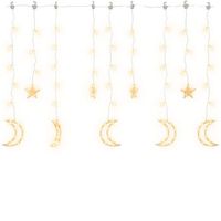 luces estrella y luna 138 leds blanco calido con control remoto vidaxl