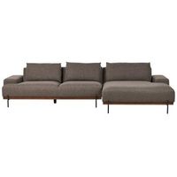 sofa esquinero de tela 3 plazas estilo minimalista patas metal marron izquierdo mariferd