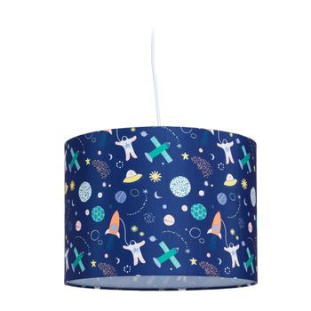 Lámpara Colgante Para Habitación Infantil Space Azul 30 Cm