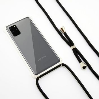 Ksix Funda Cordón Negro TPU Transparente para Samsung Galaxy S20