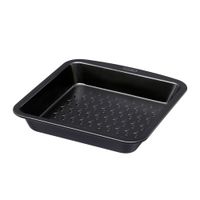 fuente cuadrada acero negra 24 cm