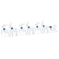 renos led 7 uds plateado 43 x 18 x 66 cm tela vidaxl