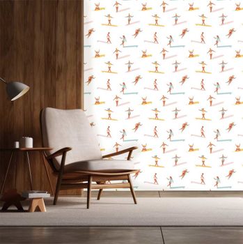 Papel pintado pequeños surfistas 156x270cm