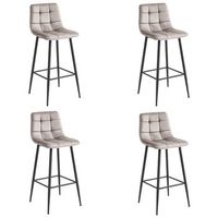 set de 4 taburete de bar terciopelo valora teoto asiento de terciopelo beige oscuro