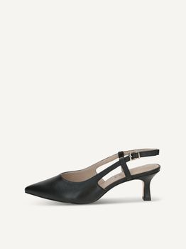CAPRICE sling pumps, black, made of Leather with Queenie, Size 41