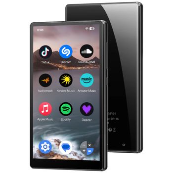 Reproductor MP3/MP4 Famue con Android 13, Video 1080P, Pantalla de 4.7', Wifi 5G, 8 Núcleos, 6GB de RAM, 64GB de Almacenamiento, WiFi, Play Store, Spotify, Deezer, Pandora