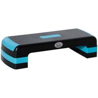 homcom plataforma step para deporte y gimnasia con altura regulable en 101520 cm carga 150 kg 78x28x20 cm azul y negro   aosom espana