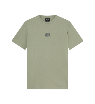 A|X Armani Exchange para hombre. XM002509AF10358U7210 Camiseta logo verde (XXL), Casual, Algodón, Manga corta