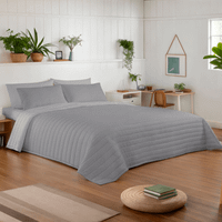 naturals - colcha bouti reversible bicolor - microfibra extrasuave - relleno 100 gramos cama 90105 - 135150 - 180 - cubrecama acolchado a lineas - ideal primavera y verano - fabricado en espana