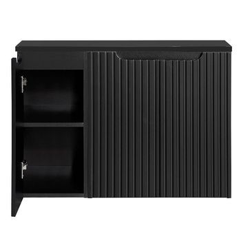 Mueble De Baño Bajo Lavabo Newport Con 3 Puertas 90x60x40 Cm - Negro [en.casa]