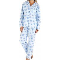 modern floral long sleeve flannel pyjama set