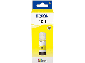Botella de tinta - Epson 104 EcoTank, Comptatible con ET-2865 / ET-2876 ET-1810, 65 ml, Amarillo
