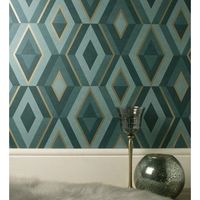 papel pintado lavable geometrico moderno con detalles metalizados - diamond palace 680910 de gaulan - rollo de 10 m x 053 m