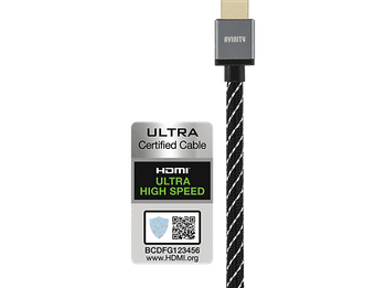 Cable HDMI - Hama 00127171 , resistente, 8K, Ultra HD, 1 metro, Color Gris