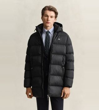 Gant para hombre. 7006662 Chaqueta Active Cloud de largo medio negro (M), Casual, Poliéster Reciclado