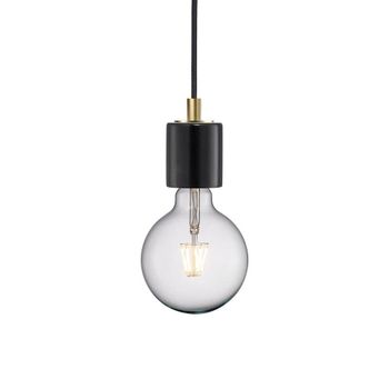 Lámpara original para iluminar techos color negro y pieza de mármol