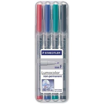 Staedtler Lumocolour 316 (0.6mm) Non-Permanent Universal Pen (Assorted) 1 x Wallet of 4