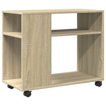 Mesa Auxiliar，mesa De Centro，mesita De Centro Con Ruedas Madera Roble Sonoma 70x35x60 Cm
